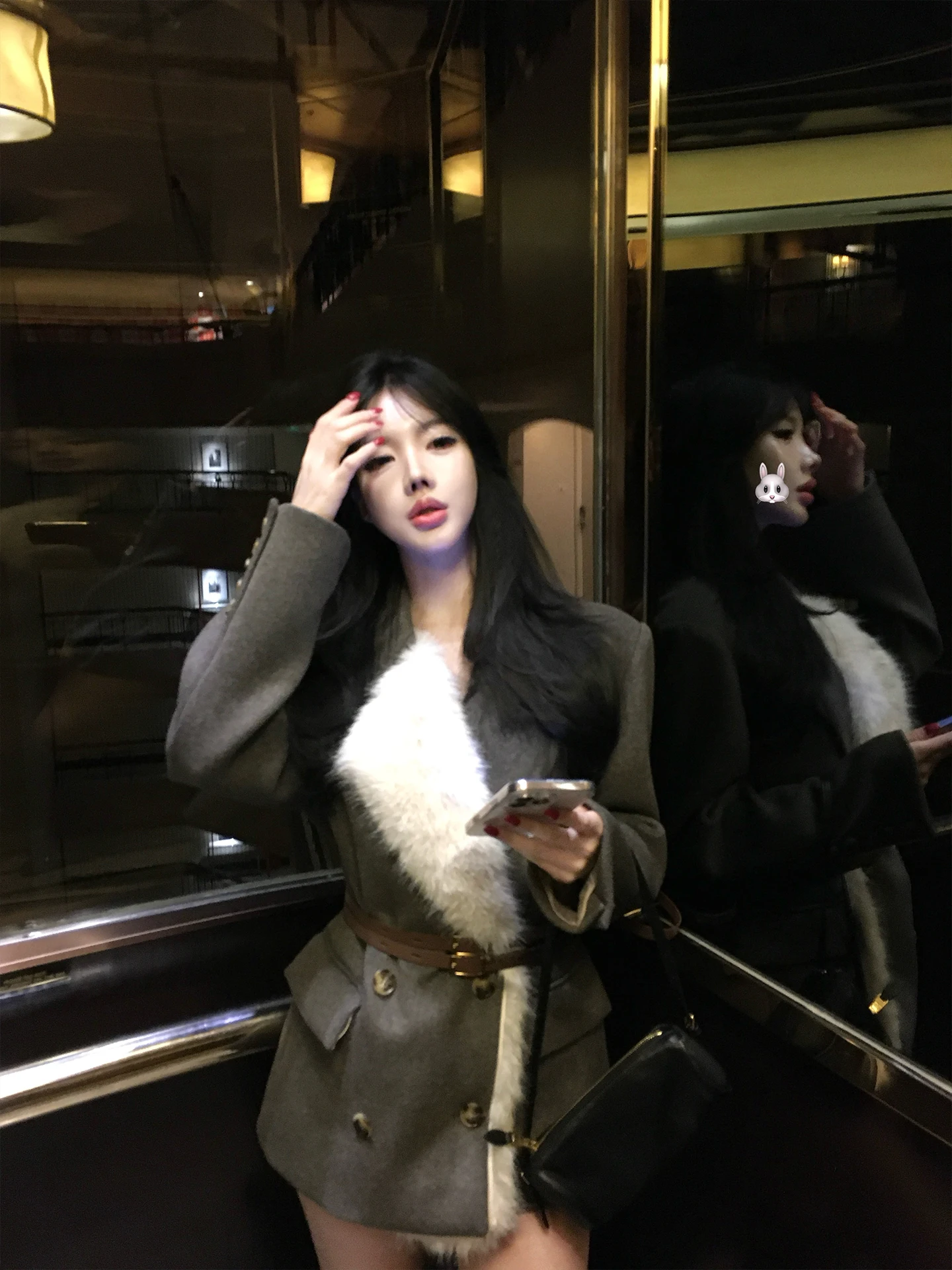 

Женский шерстяной костюм-пиджак Laareetoo: осенне-зимний, с отстегивающимся меховым воротником, кофейного цвета, приталенный, повседневный, свободного кроя, короткое пальто