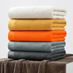 Solid color cotton bath towel set, thickening skin soft absorbent breathable, household adult face towel, wholesale custom logo