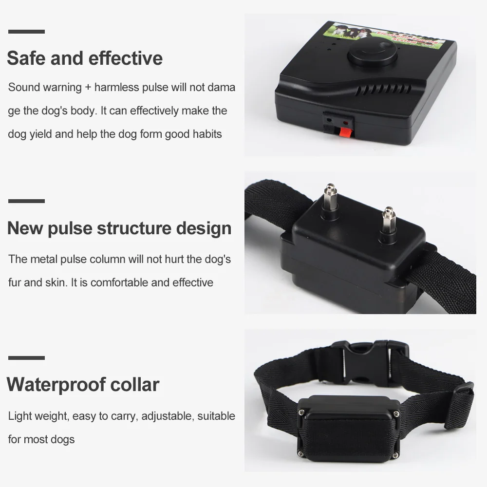 Electronic Pet Fence System Containment Dog Training Collar Pet Accessories Electric Dog Fence Sound Shocked Collar Waterproof