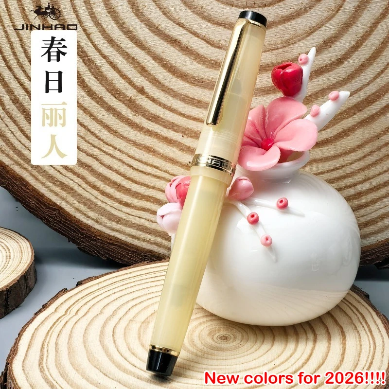 

2026 Limited Colors JINHAO 82 Fountain Pen Gold Clip EF/F/M Calligraphy Pen Macaron Color Stationery School Office Supplies