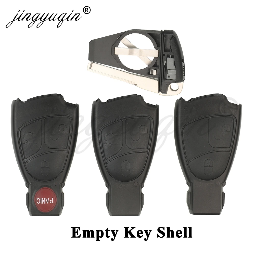 jingyuqin Smart Car Remote Key Fob Shell Case For Mercedes Benz MB C E CL GL ML S SL SLK CLK AMG NEC 2/3/4Buttons +Battery Clamp