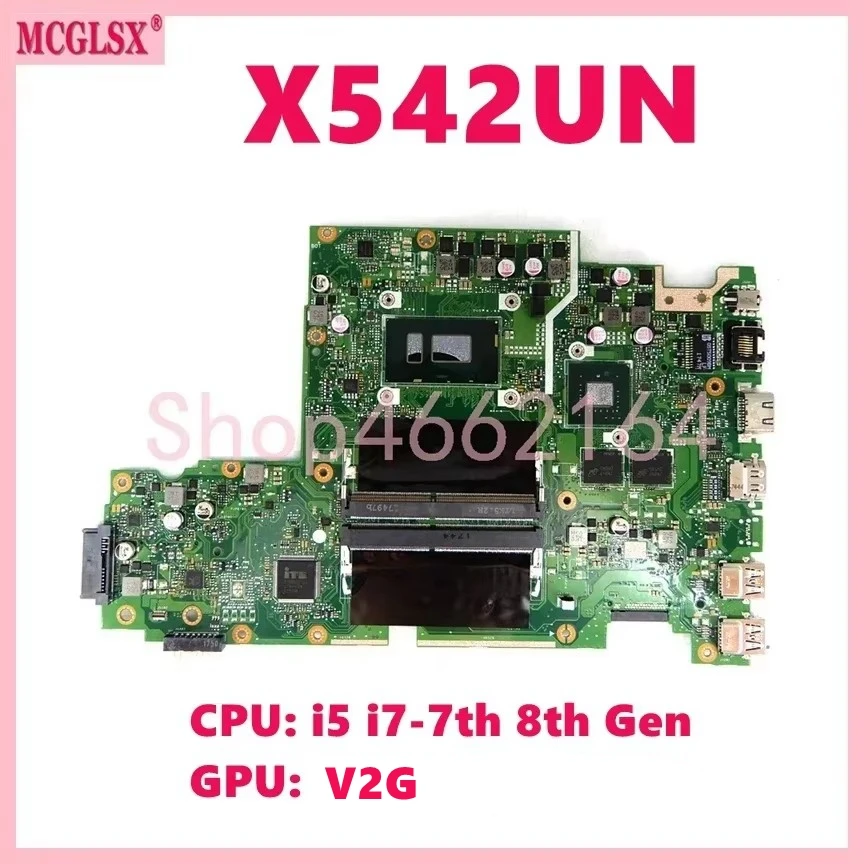 

X542UN i3 i5 i7-7th 8th Gen CPU V2G-GPU Laptop Motherboard For Asus X542UA X542UR X542UQ X542UQR X542URV X542UNT X542U Mainboard