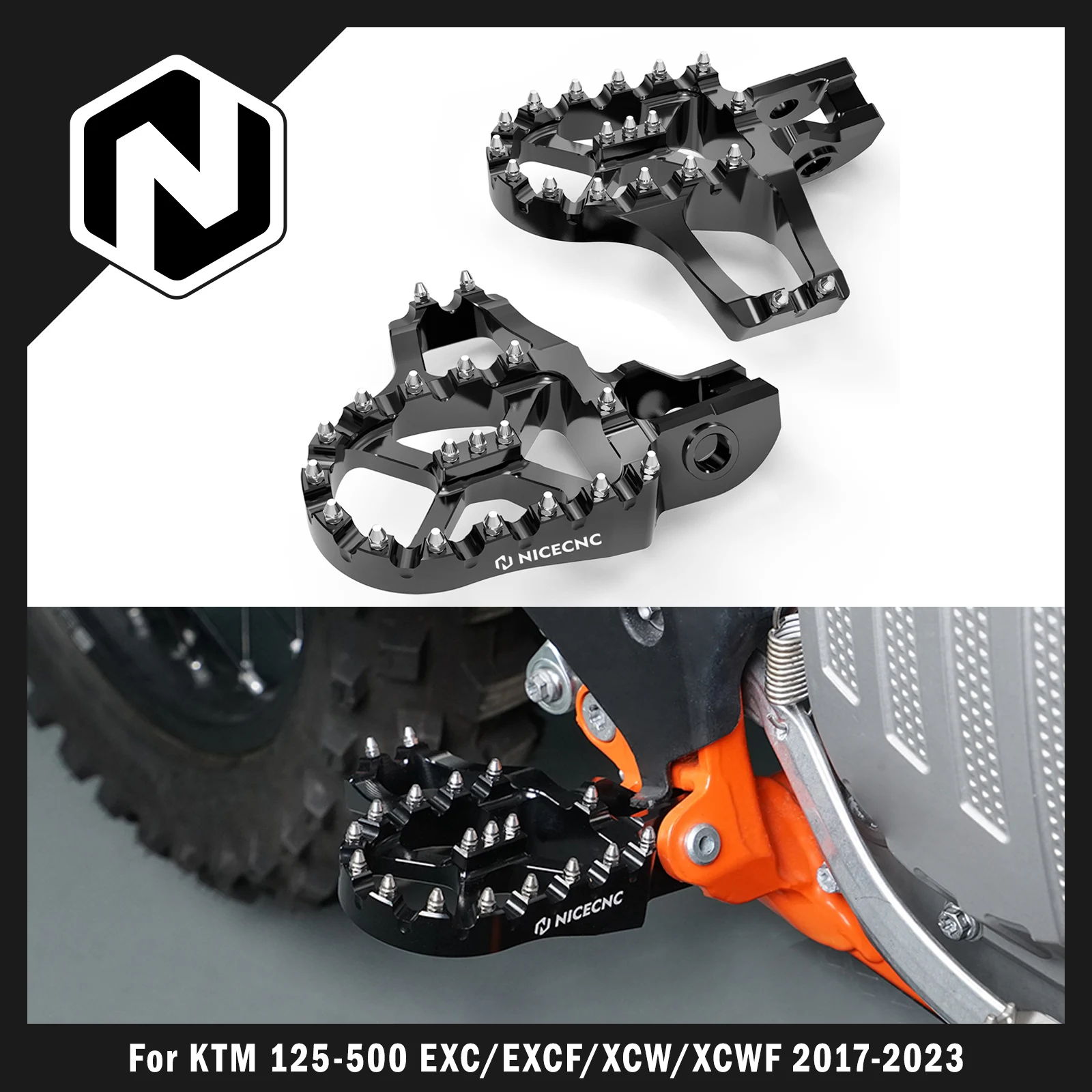 For KTM EXC 300 EXC-F 350 XCW 300 2017-2023 SXF 450 XCF 350 2017-2022 Extender Foot Pegs For Husqvarna TE 300 GasGas EC 300