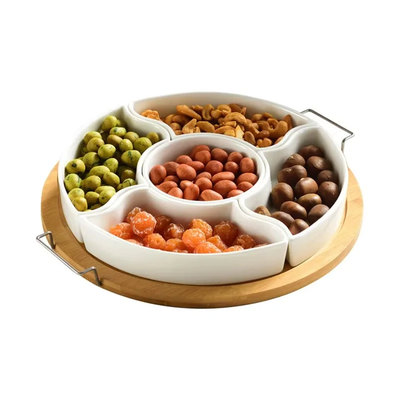 

Products Assorted Ceramic Japanese Dried Fruit Dessert Plate Grid Plate Fruit Sweet Fruit Snack Plate