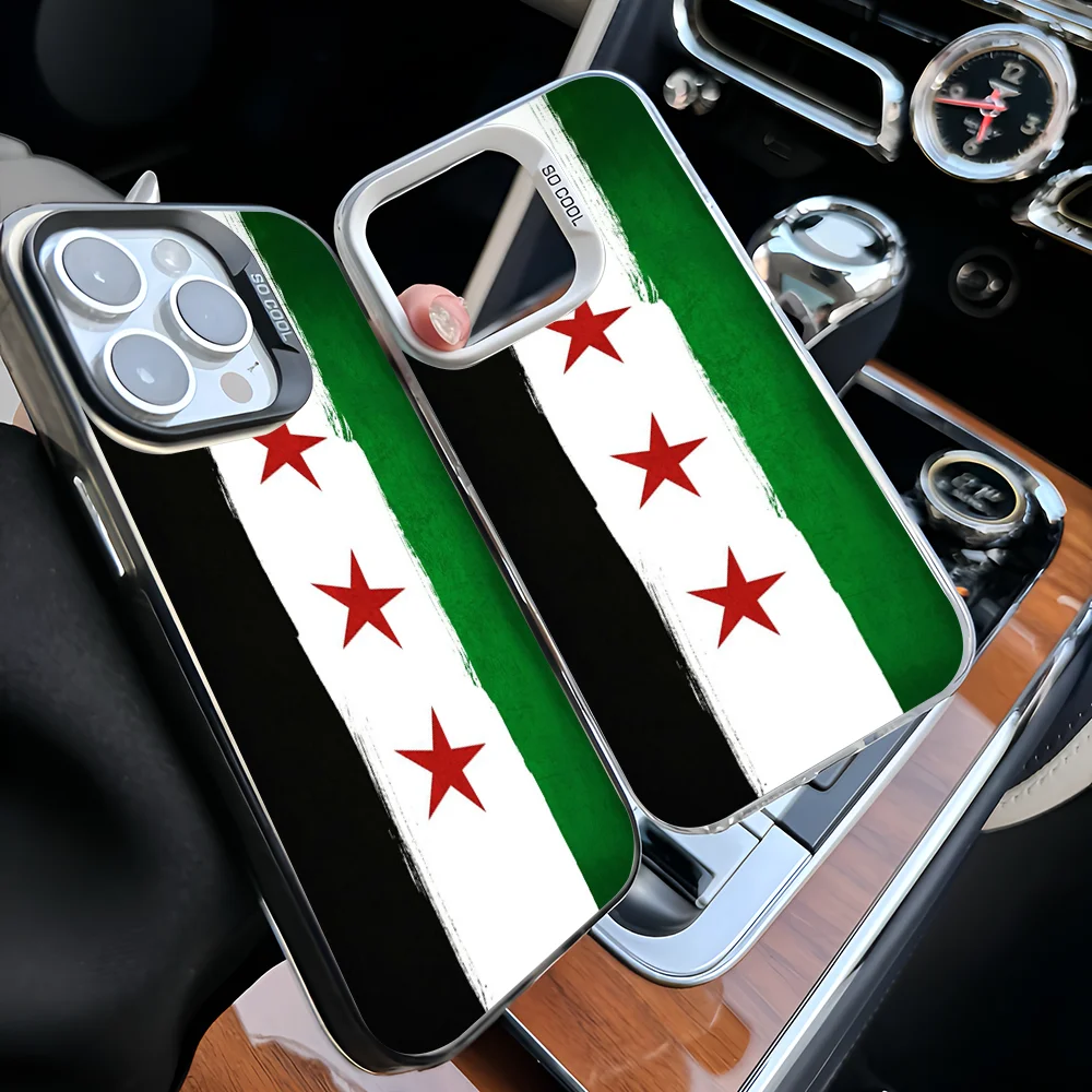 Epc Syrian Syria Flag Phone Case IMD Phone Case For IPhone 16 15 14 13 12 11 Pro Max Plus Color Silver Cover