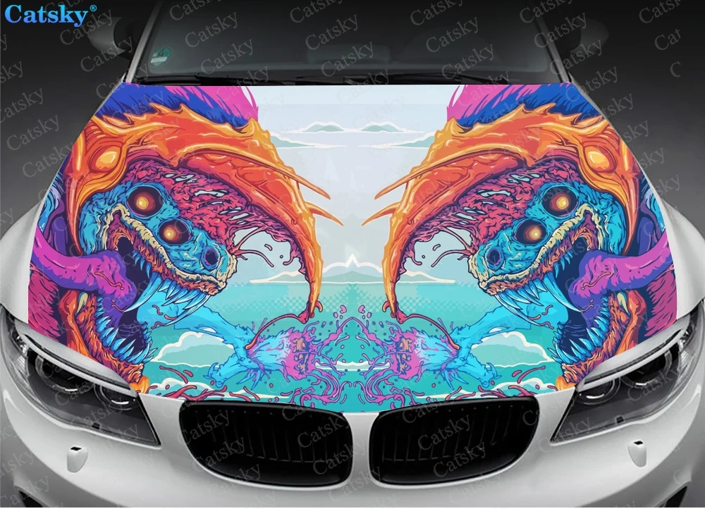 hyper beast  Car Hood Decals Self Adhesive Paint Stickers Car SUV Wraps Truck Graphics Car Hood Vinyl Decals