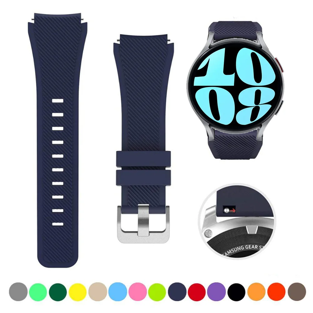 20mm 22mm Band for Samsung Galaxy Watch 6/5/pro/4/Classic/46mm/42mm/active 2 Gear s3 silicone bracelet Huawei GT/2/3 Pro strap