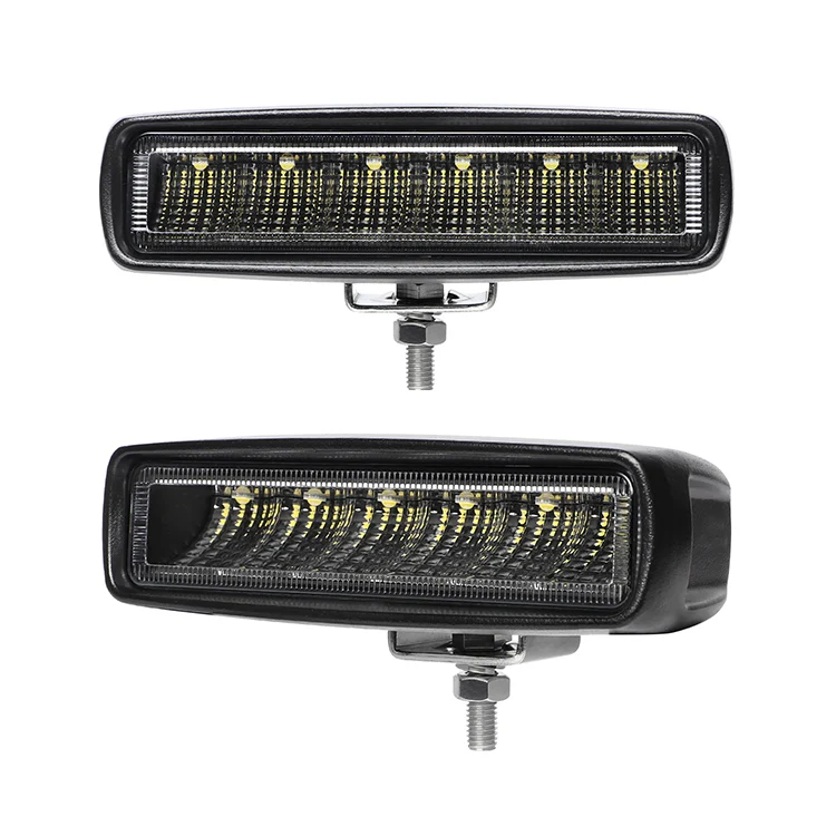 Super Bright 6 Inch 36W Slim Dual Color LED Light Bar Red And White Reverse Brake Work Lamp Spot Flood Combo Truck SUV RB636W