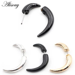 Alisouy 2PCS Alloy Bull Horn Fake Cheater Spiral Ear Tunnel Plugs Taper Stretcher Expanders Gauge Earring Piercing Body Jewelry