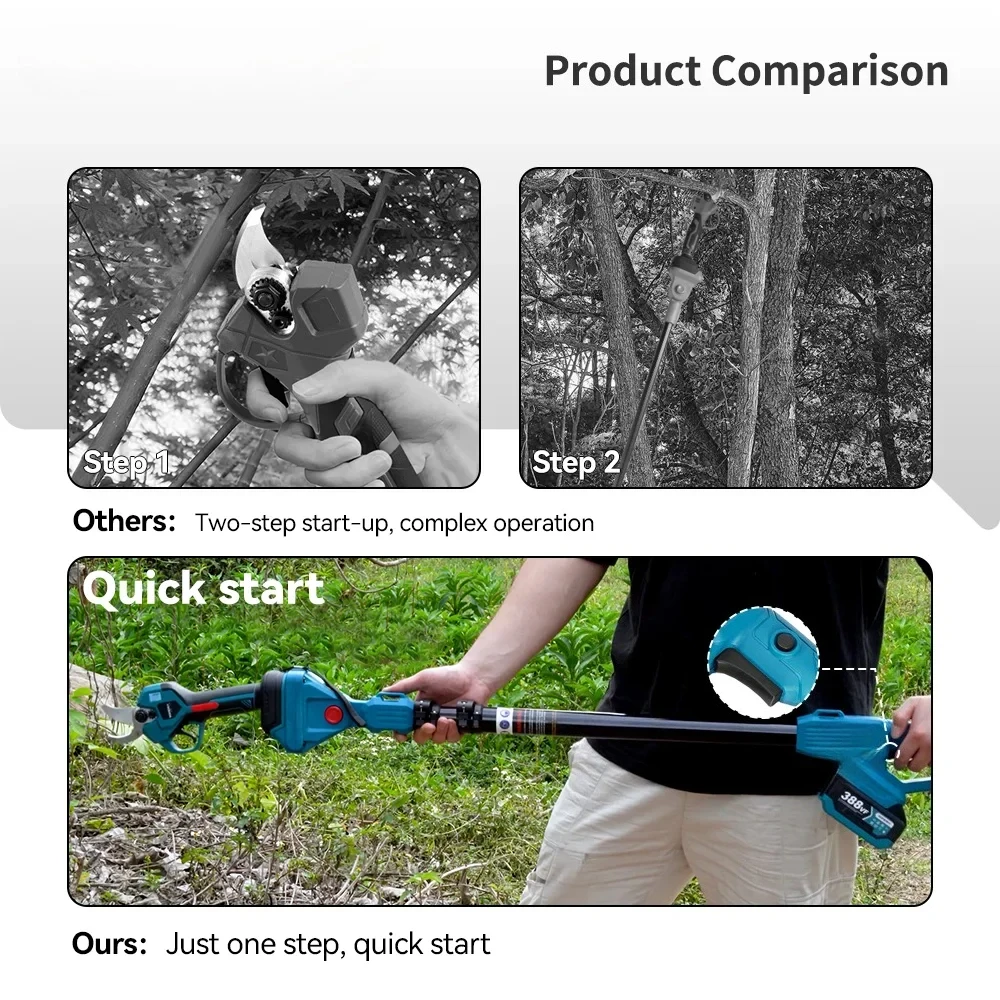 Brushless 2in1 Brushless High Branch Saw Chainsaw & Pruning Shears Garden Cutting Power ToolFor Makita Battery Pin - view 5