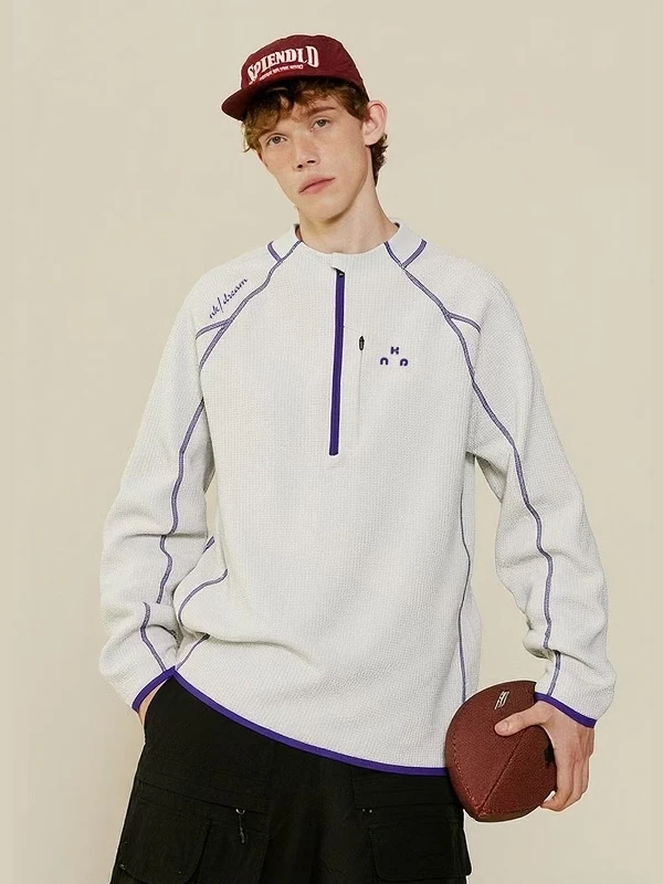 

Спортивная футболка свободного кроя с длинным рукавом на молнии для пар, быстросохнущая, с защитой от солнца, высоким воротником, из полиэстера и хлопка...