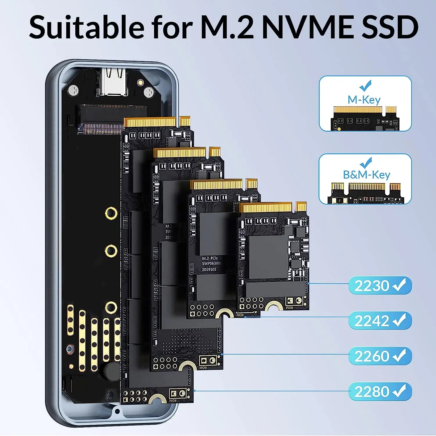 فيكسيرو 20Gbps M.2 NVME SSD مع المدمج في سترة التبريد ترقية الألومنيوم نوع C M2 NVME SSD الضميمة لمحرك الحالة الصلبة