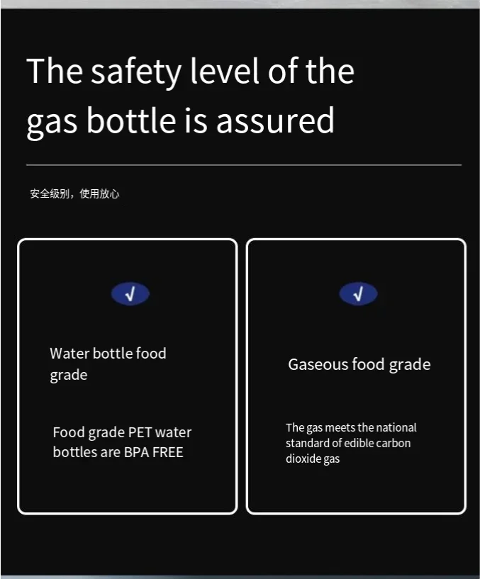 Machine à Bulles d'Eau en Acier Inoxydable, Soulagement de Pression existent, Conception de Sécurité Multiple, Machine à Sodas de Qualité Haut de Gamme, 0 Sucre