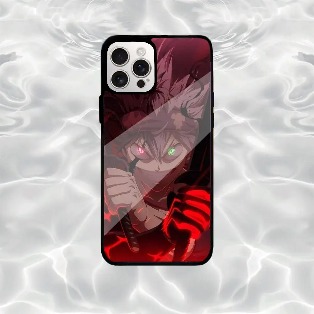 حافظة هاتف A-Asta باللون الأسود البرسيم لهاتف iPhone17,16,15,14,13,12,11 Plus، Pro Max غطاء حماية أسود ناعم