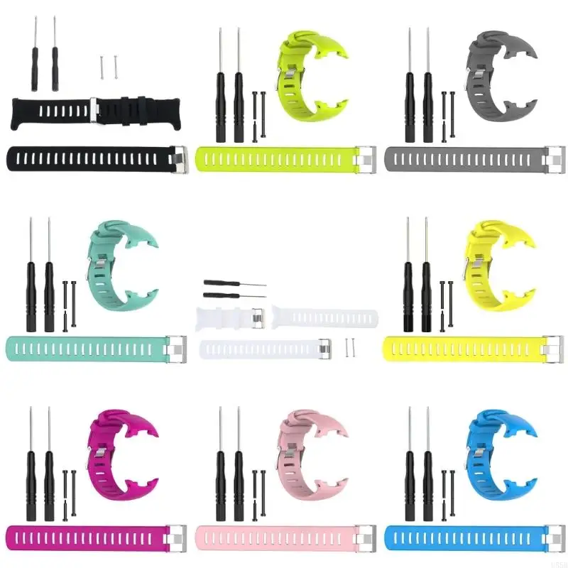 U55b Watch Slot Silicone Band Bracelet Bractproof Tweyproof for Suunto-D4