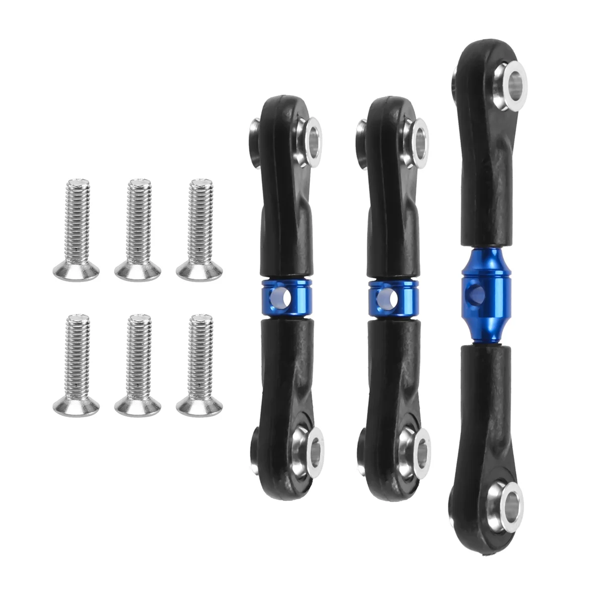 T80C 3Pcs Steering Link Rod Servo Rod for Tamiya TT-02 TT-02T TT02 TT02T 1/10 RC Car Upgrade Parts Accessories,Blue