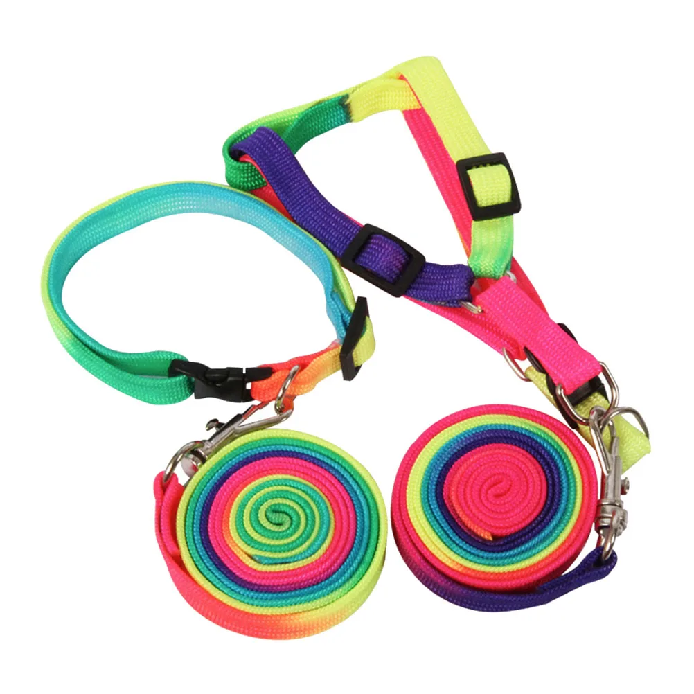 

2Pcs Colorful Nylon Leashes for Small Dogs Universal Pet Supplies Puppy Harness Dog Traction Rope Dog Pulling Strap