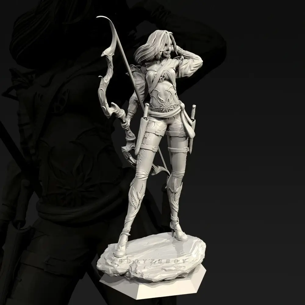 28mm 38mm 50mm Female Warrior - Marksman Resin Unpainted Assembly Model Kit 3D Printed DIY Self-assembly Figurine
