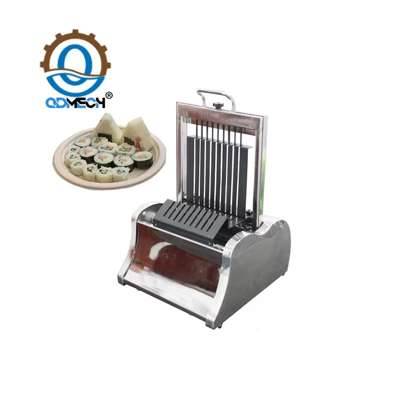 Commercial Fast Speed Automatic Stainless Steel Sushi Roll Cutter Machine Seaweed Wrapped Rice Roll Sushi Cutter Beverage Wine