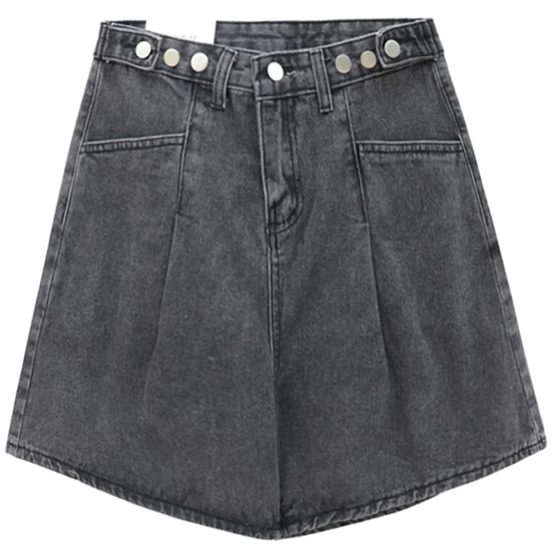 ارتفاع الخصر واسعة الساق ort الجينز المرأة الصيف رقيقة خمس نقاط مكبل سليم مستقيم حجم كبير السراويل الساخنة عادية المتعثرة orts