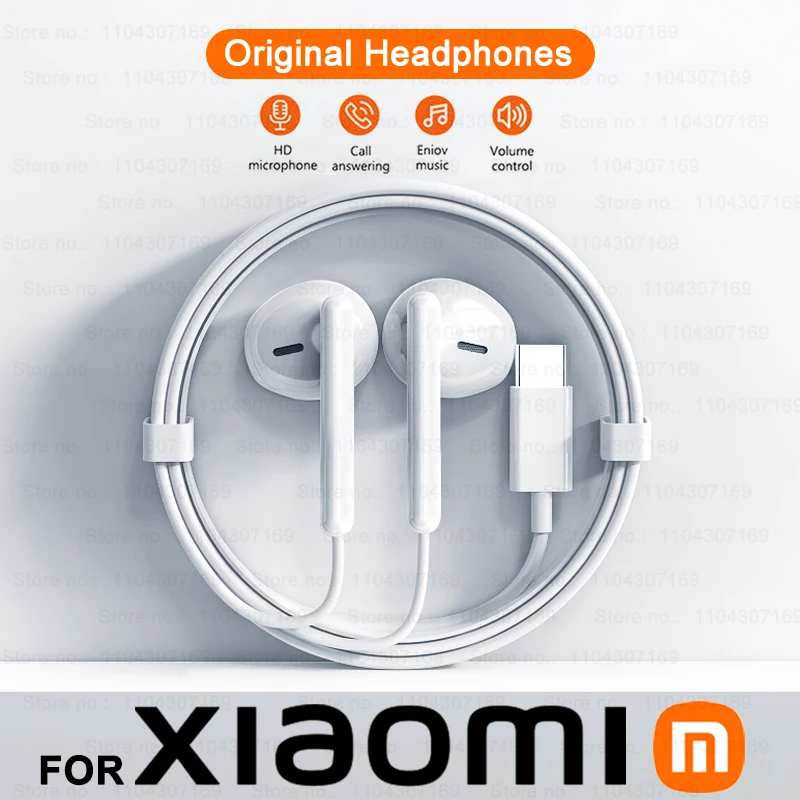 For XIAOMI Original Headphones mi 15 Pro 14 13 12 Earphones Redmi Note 10 9 8 In-Ear Earbud Phone USB Type C 3.5mm Wired Headset