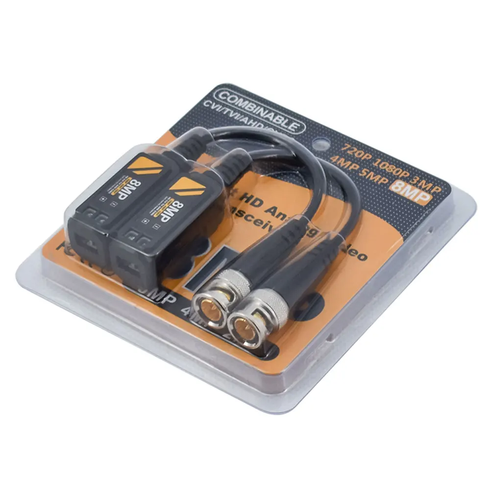 2/5/10 paia 4K Twisted CCTV Video Balun Ricetrasmettitori passivi UTP Balun BNC Cat5 UTP Ricetrasmettitore video per 2MP 5MP 8MP AHD Camera