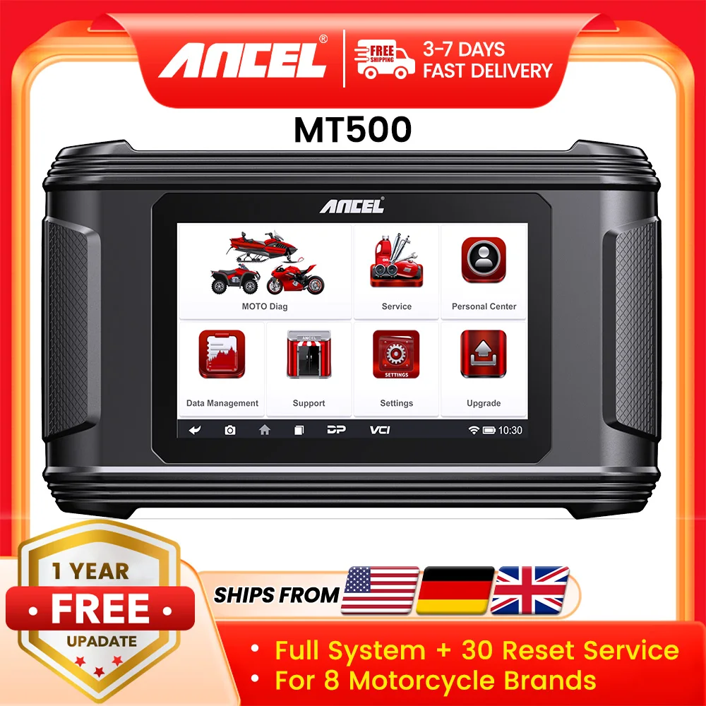 

ANCEL MT500 Pro мотоциклетный сканер, полная система масла, ЭБУ, сброс дроссельной заслонки, регулировка холостого хода, OBD2, диагностический инструмент для сканирования мотоцикла