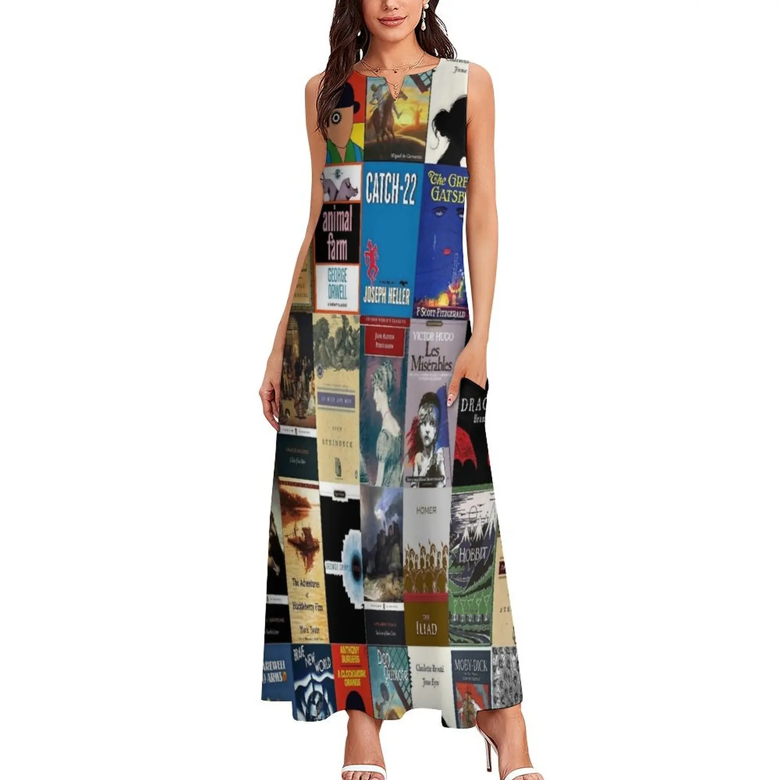 Classic Literature Book Covers Long Dress dresses summer womens clothing