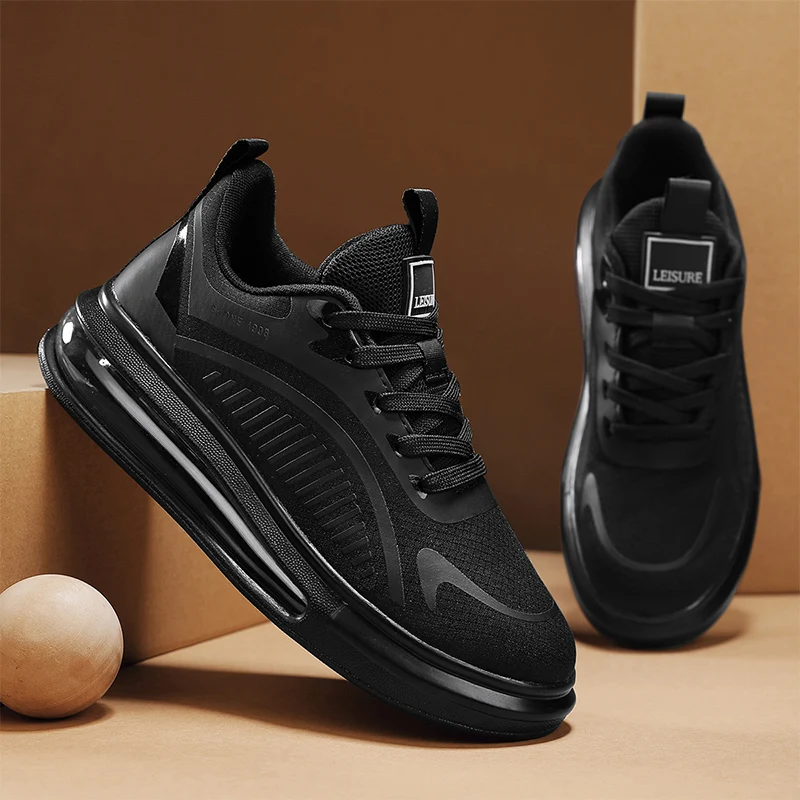 

Sports and leisure shoes, men's shoes, marathon oversized air cushioned shoes, fly woven all season rubber, wear-resistant, anti