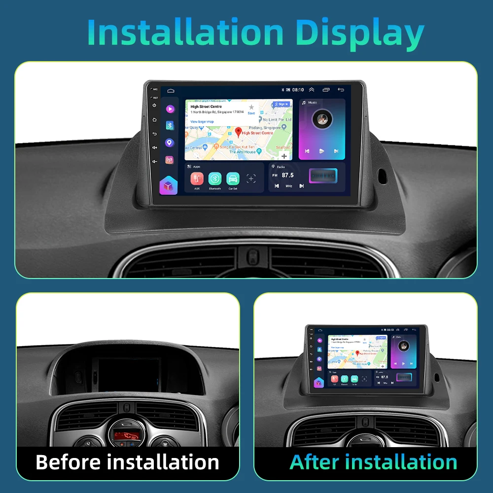 Hikity AI Voice Android Car Radio For Renault Kangoo 2013-2020 Nissan NV250 2013-2021 Carplay Android Auto 2din AutoRadio GPS