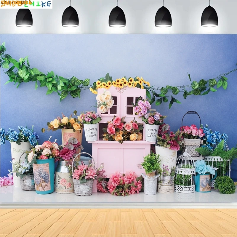 

Newborn Baby 1st Birthday Party Photography Backdrops Colorful Balloon Arch Cake Smash Family Rehearsal Background Props TS-06