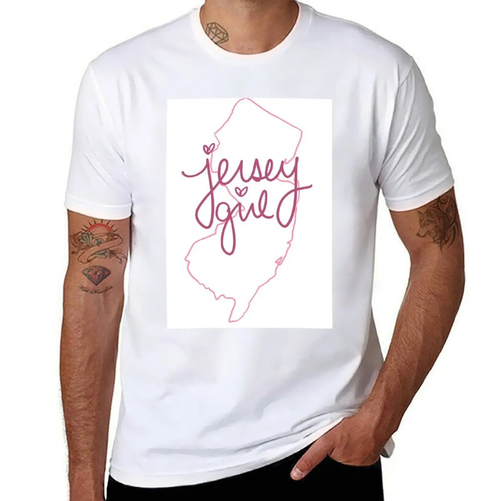 

Pink Jersey/New Jersey Girl State Outline T-Shirt funny t shirts dark humor man t shirt designer T-Shirt