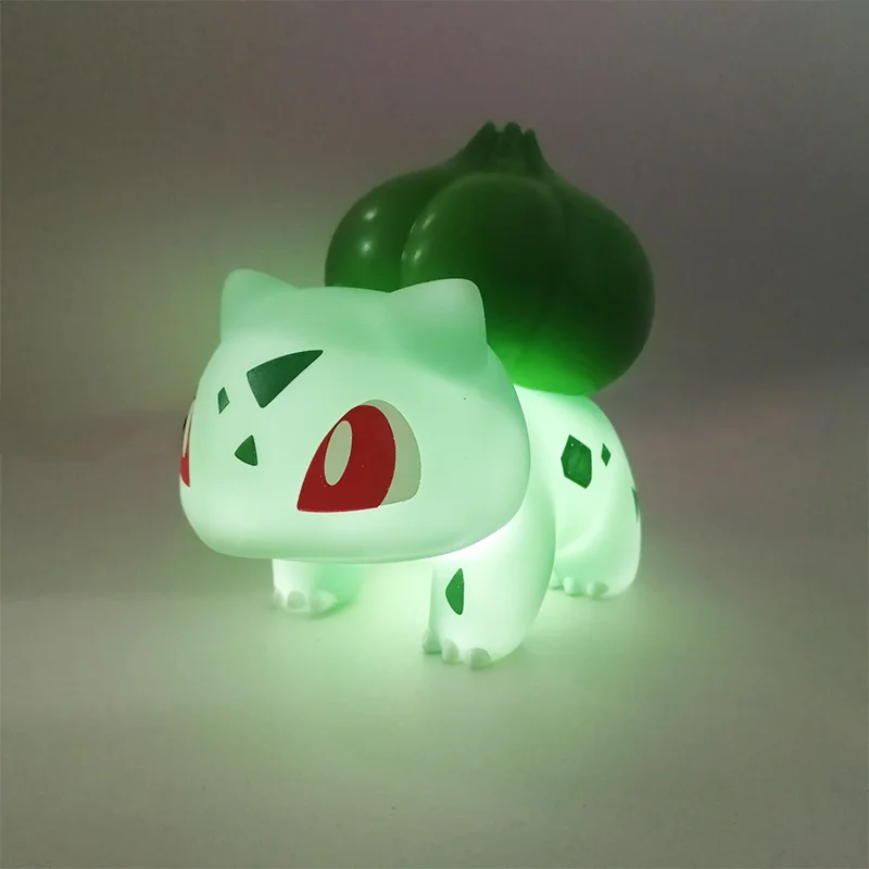 Genuine Pokemon elf Night Light Figure Pikachu Eevee Psyduck Bulbasaur Jirachi Bedside Lamp Bedrooms Children Toys Christmas Gif