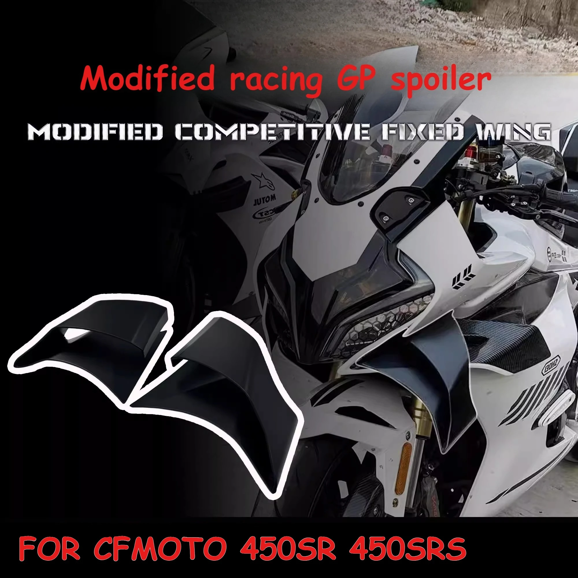 

For CFMOTO 450SR/SRS 2022~23 2024 2025 motorcycle Racing Side Wing Spoiler GP Style Airflow Guide Cover Combat Easy Installation