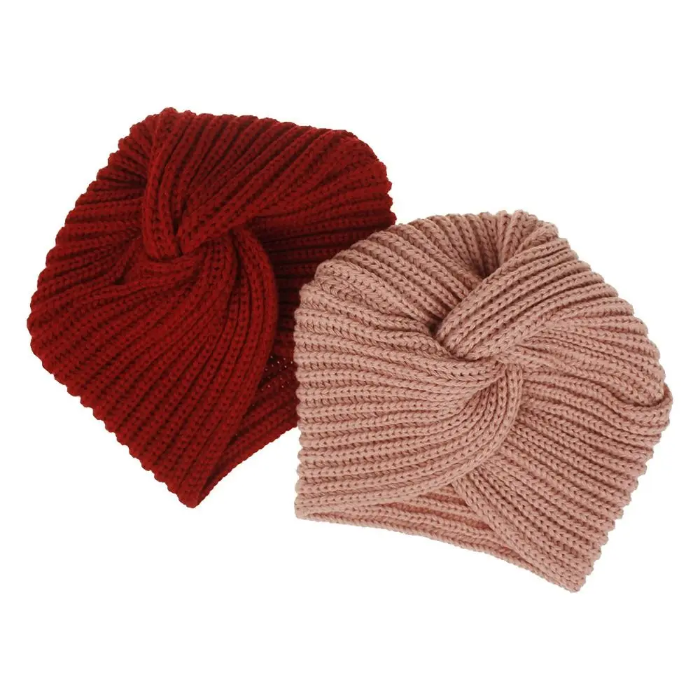 Colorful Women Stretch Headbands Fashion Bohemia Soft Knit Turban Stay Warm Thick Head Wrap Winter