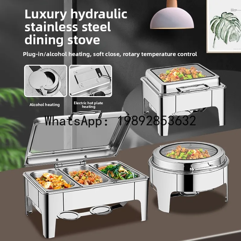 

Buffet breakfast stove, stainless steel buffet stove, electric heating, dual-use outdoor hotel warming stove
