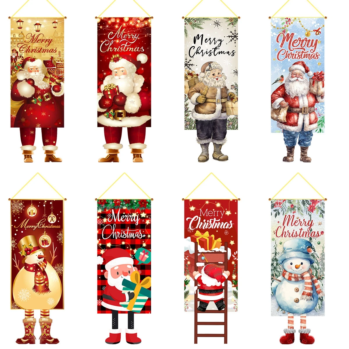 Christmas Hanging Flag Banner Christmas Decoration For Home 2024 Xmas Ornament Decor Navidad Kerst Natal Noel NewYear Gift 2025