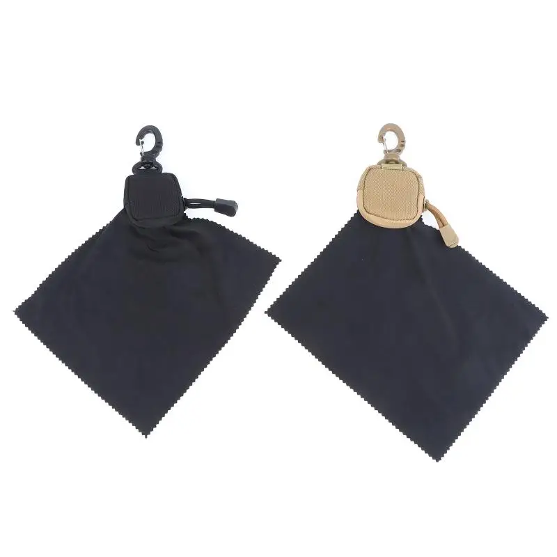 Tactical Storage Eyeglass Cloth Bag Ultra-Fine Fibers Cleaning Cloth One-piece Folding Storage Eyeglass Cloth Hunting Accessorie view 5