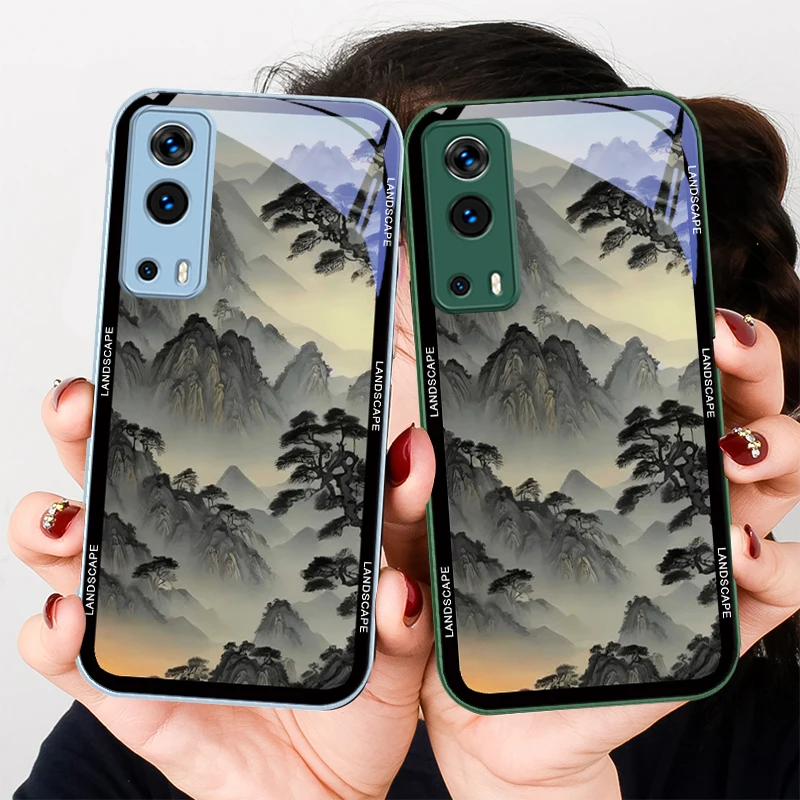 Mountain View Trees For VIVO Y72 X100 Pro Y55 16 V20 29 V30 X60 Pro Y11s Y20 X80 Pro 5G Y36 4G V23e Tempered Glass Phone Case