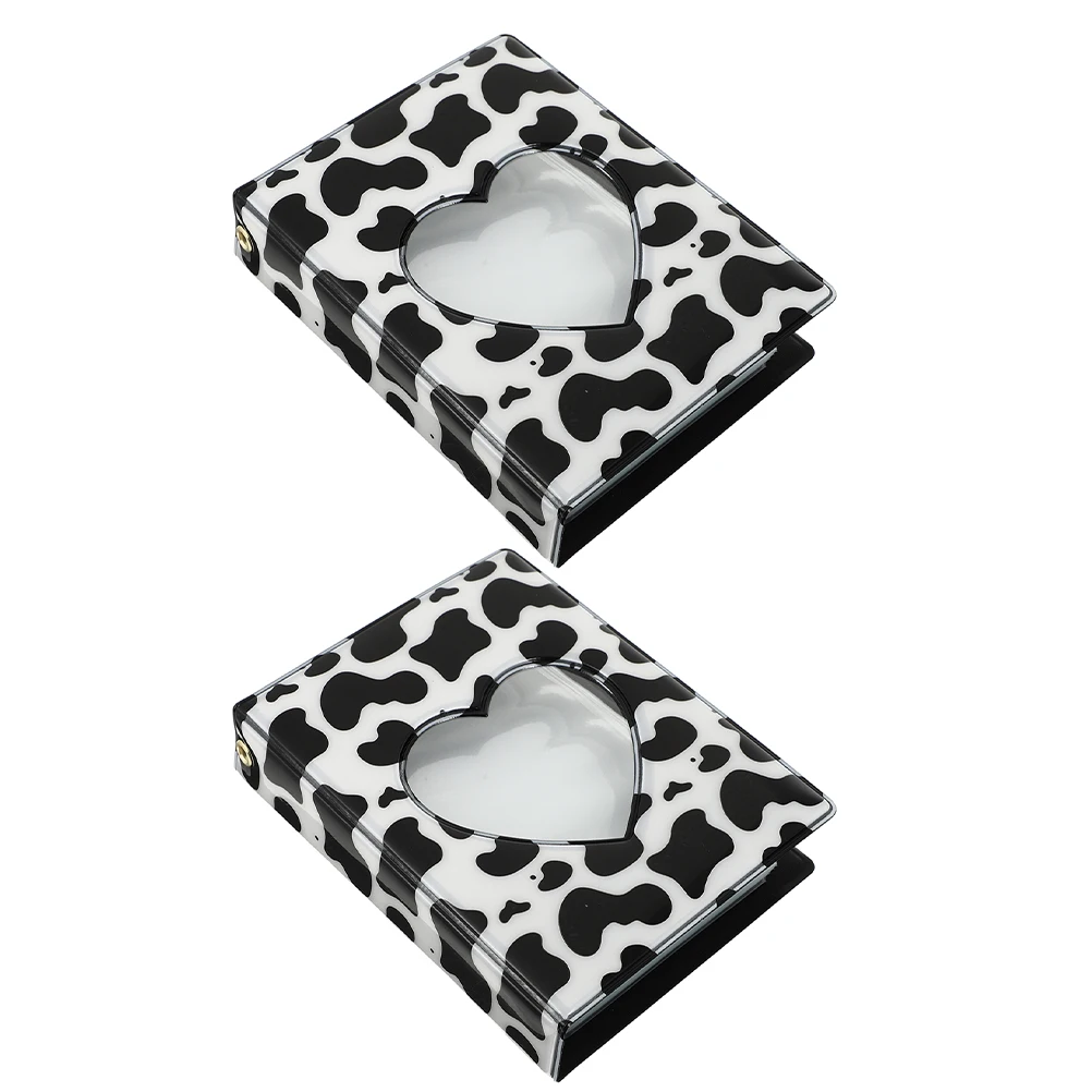 

2Pcs Heart Hollow Photo Album Lightweight for Travel Wedding Baby Photos Storage Mini Cards Picture Holder Scrapbook