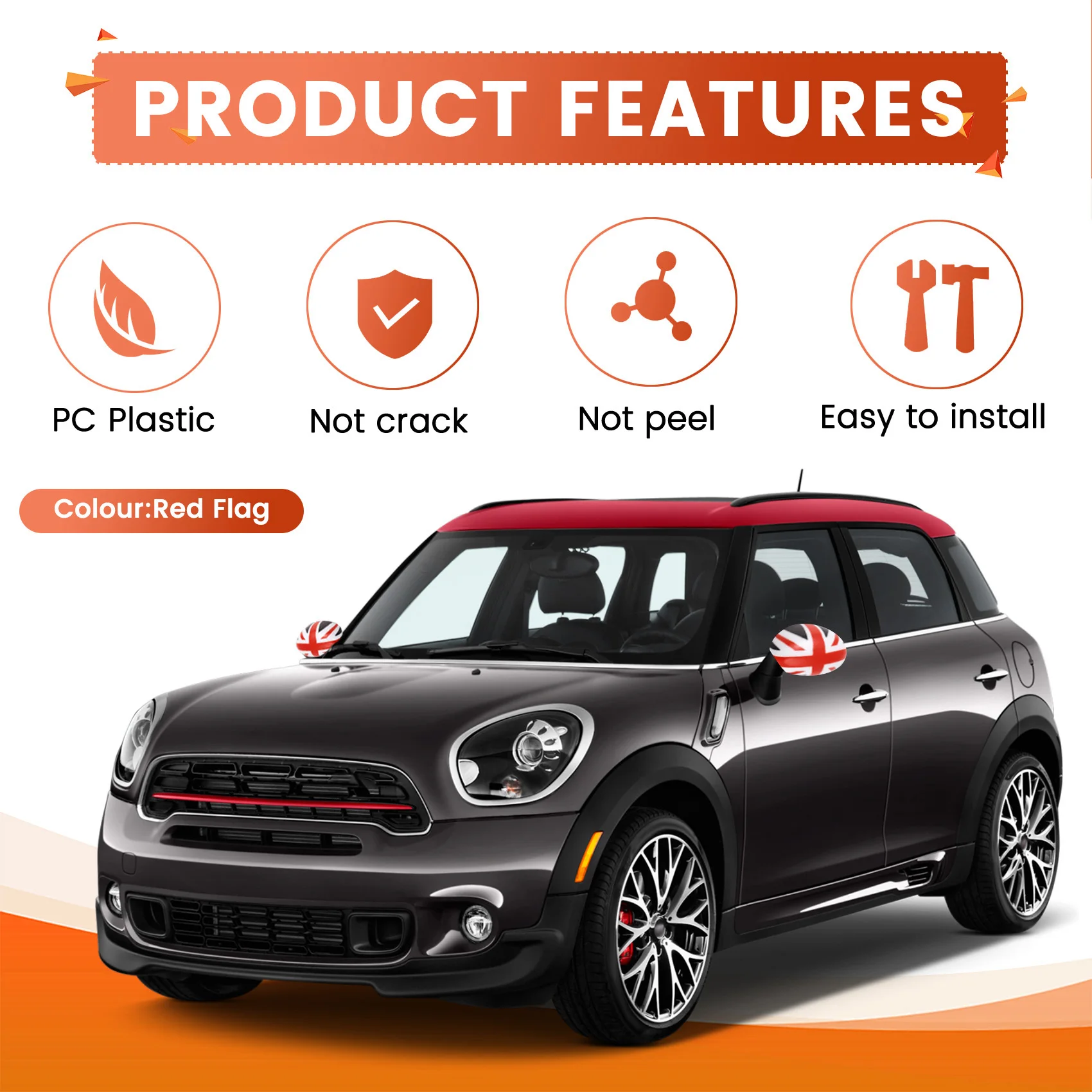 For BMW Mini Cooper R50 R52 R53 RHD Rearview Mirror Reversing Mirror Cover Shell Decoration Auto Parts-A02G