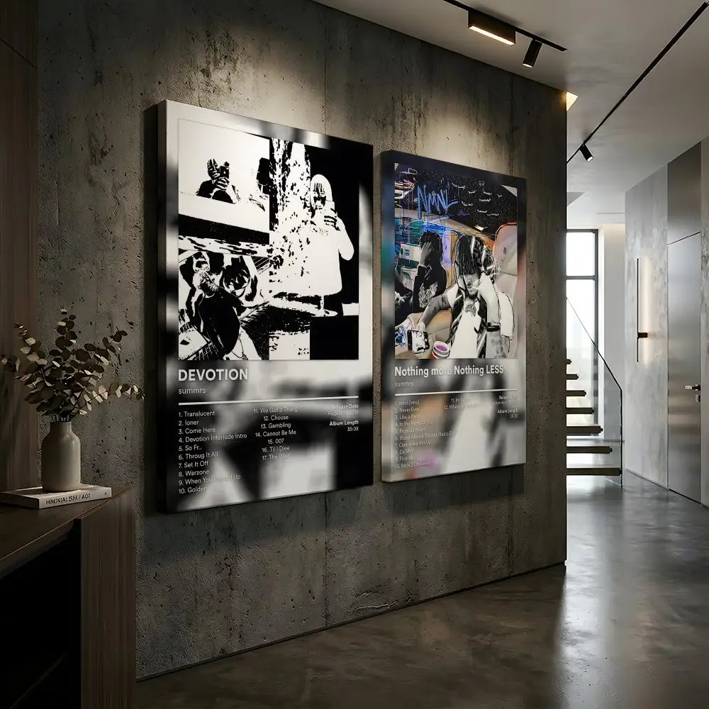S-Summrs Rapper Music Painting Calligraphy HD Modern Style Inner Frame Canvas Poster Bedroom Room Hallway Wall Art Decor