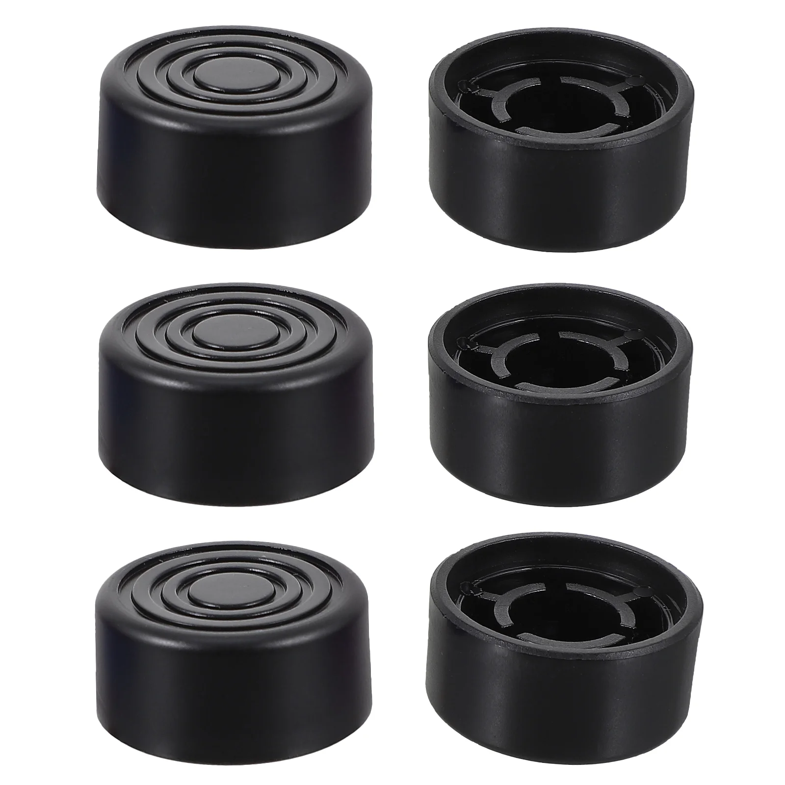 

6 Pcs Guitar Knob Effect Footswitch Toppers Black Pedal Caps Hats Plastic Guitars