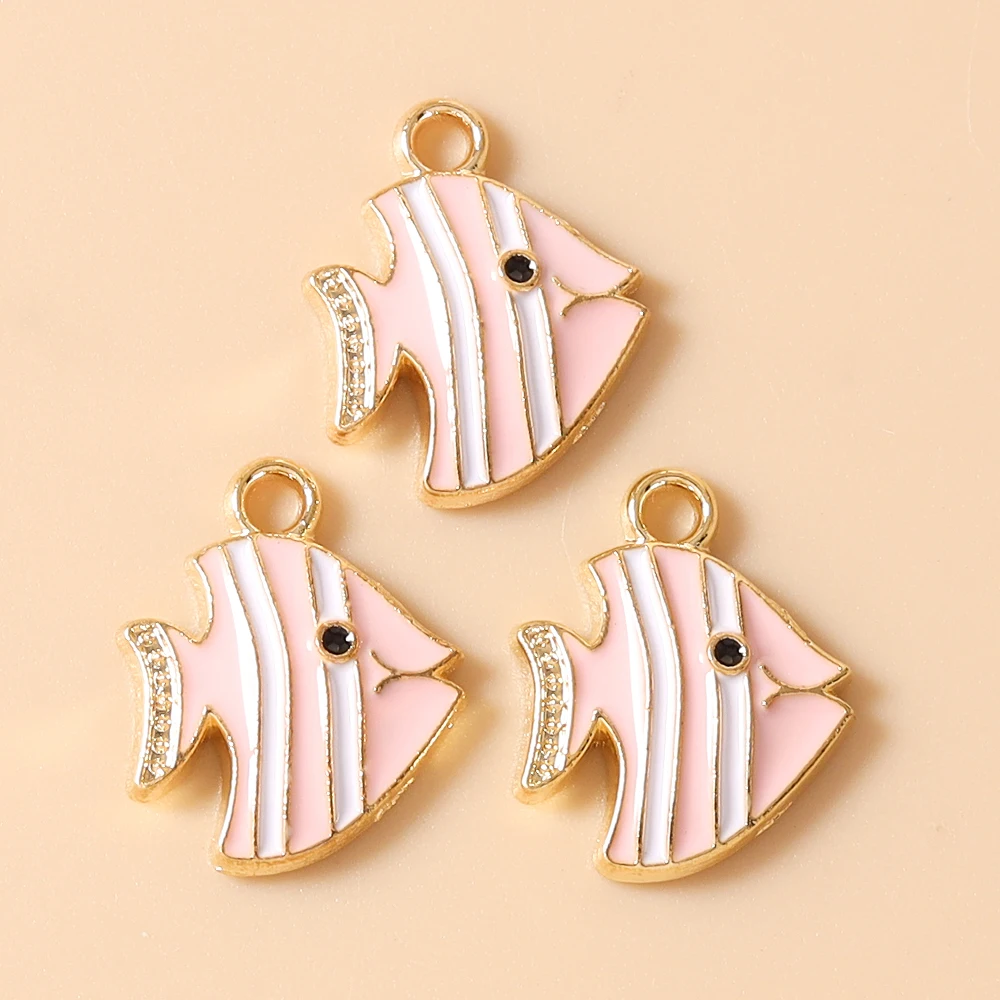 Leslie 20 Stück 12 x 15 mm niedliche, schöne Ozean- und Strandfisch-Anhänger für Ohrringe, Armbänder, Halsketten, DIY-Schmuckherstellung, Basteln – Detail 8