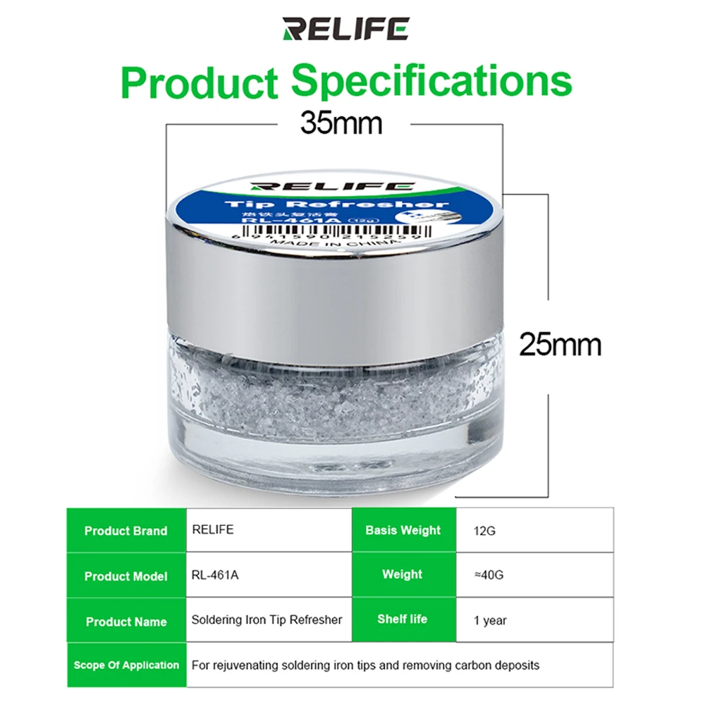 RELIFE RL-461A Soldering Tip Revival Paste for Soldering Repair Soldering Tip Protection Oxidation Removal Restoration Tool