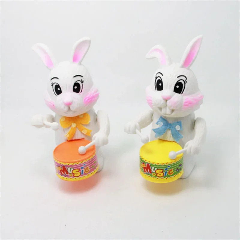 1pcs Funny Cartoon Rabbit Drumming Toy Wind-Up Clockwork Educational Toy Gift for Kid Gifts Children\'s Wind-up Toys