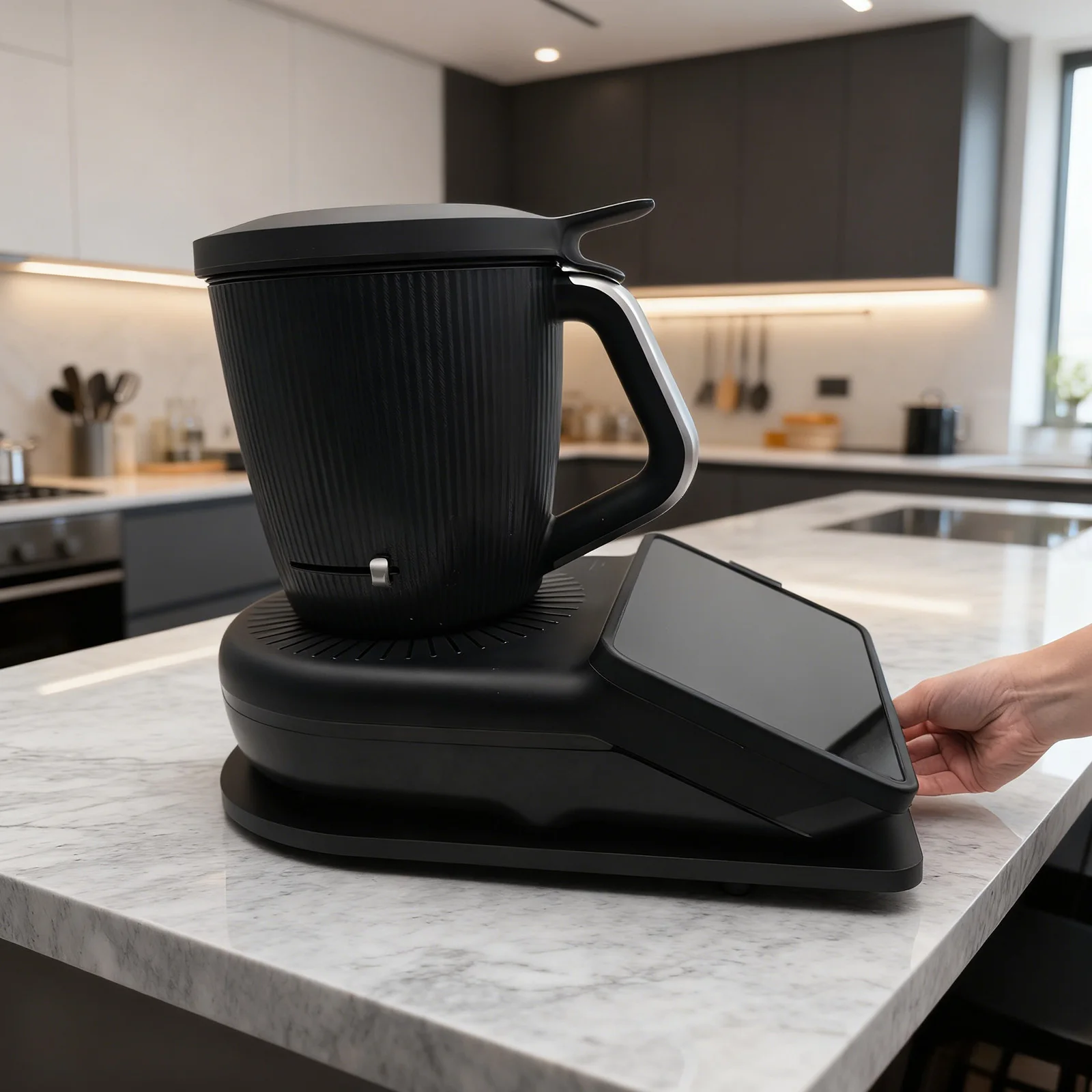 Thermomix TM7 Sliding Board with Wheels:Easy-Move Base Glider with Finger Grip Notch&Stable Rubber Base,Protects TM7&Countertops image 4