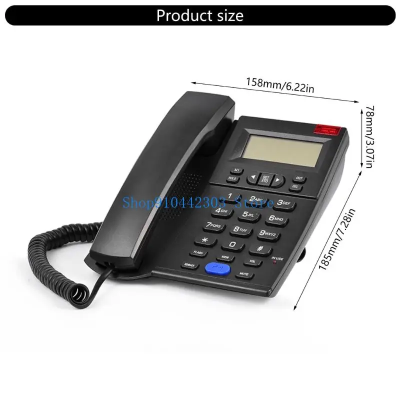 L4MD 노인용 대형 버튼 전화기 유선 전화기 소음 감소 전화 통화 디스플레이