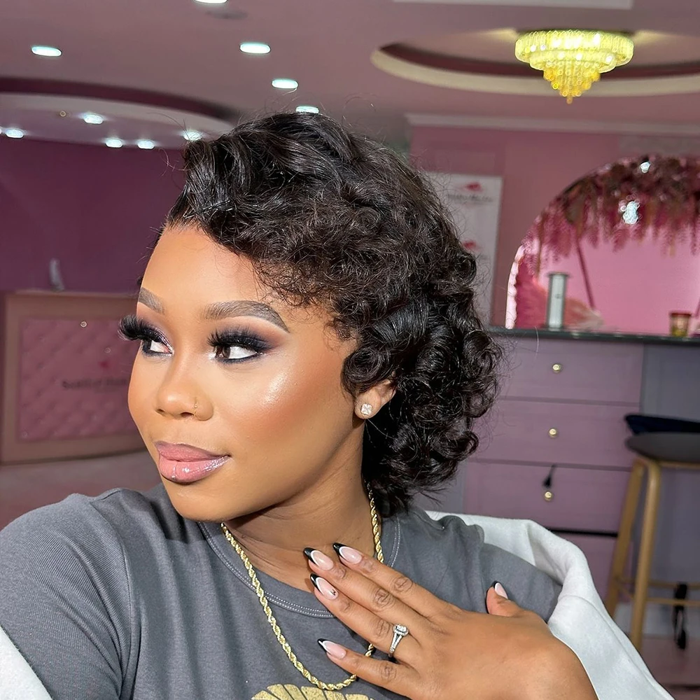 

13*4*1 Lace Front Human Hair Wig Side Seam Wig Wavy Human Hair Pre Plucked Pre Cut Lace Front Wig For Women Brazilian Human Hair