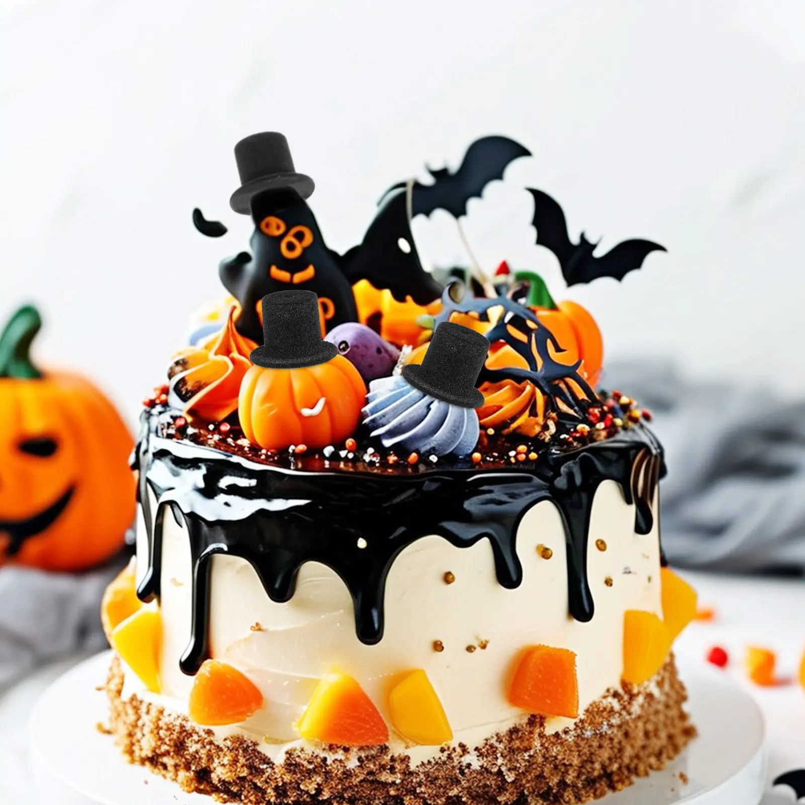 

20 шт. миниатюрных шляпок из флокированной смолы, маленькие колпачки-украшения для рукоделия и праздничного декора, 0,94x0,67 дюйма